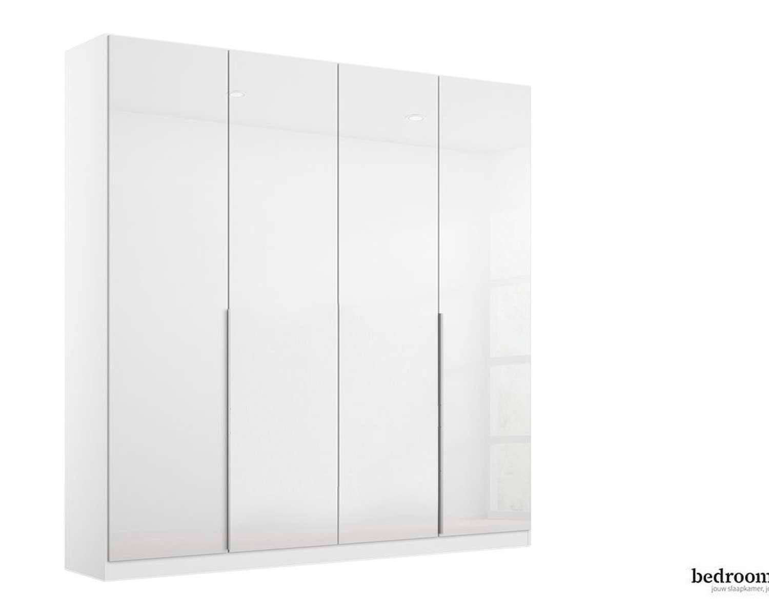 Witte kledingkast met hoogglans deuren Witte kledingkast met hoogglans deuren