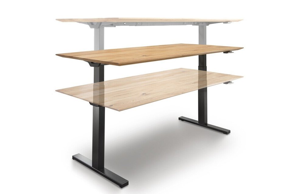 Zit-sta bureau houten blad elektrisch