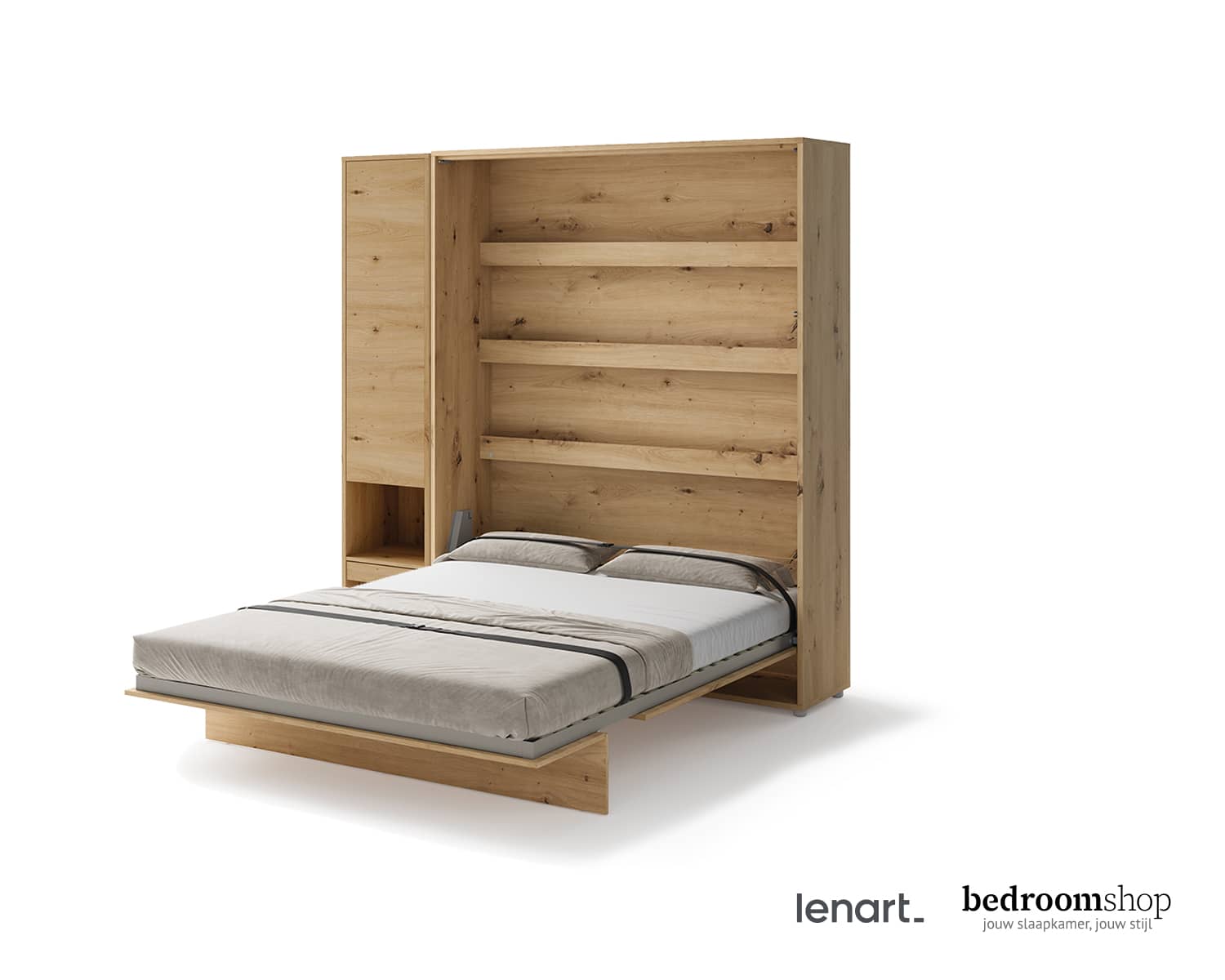 Eiken imitatie opklapbedset 160x200 comfort+ Elevation