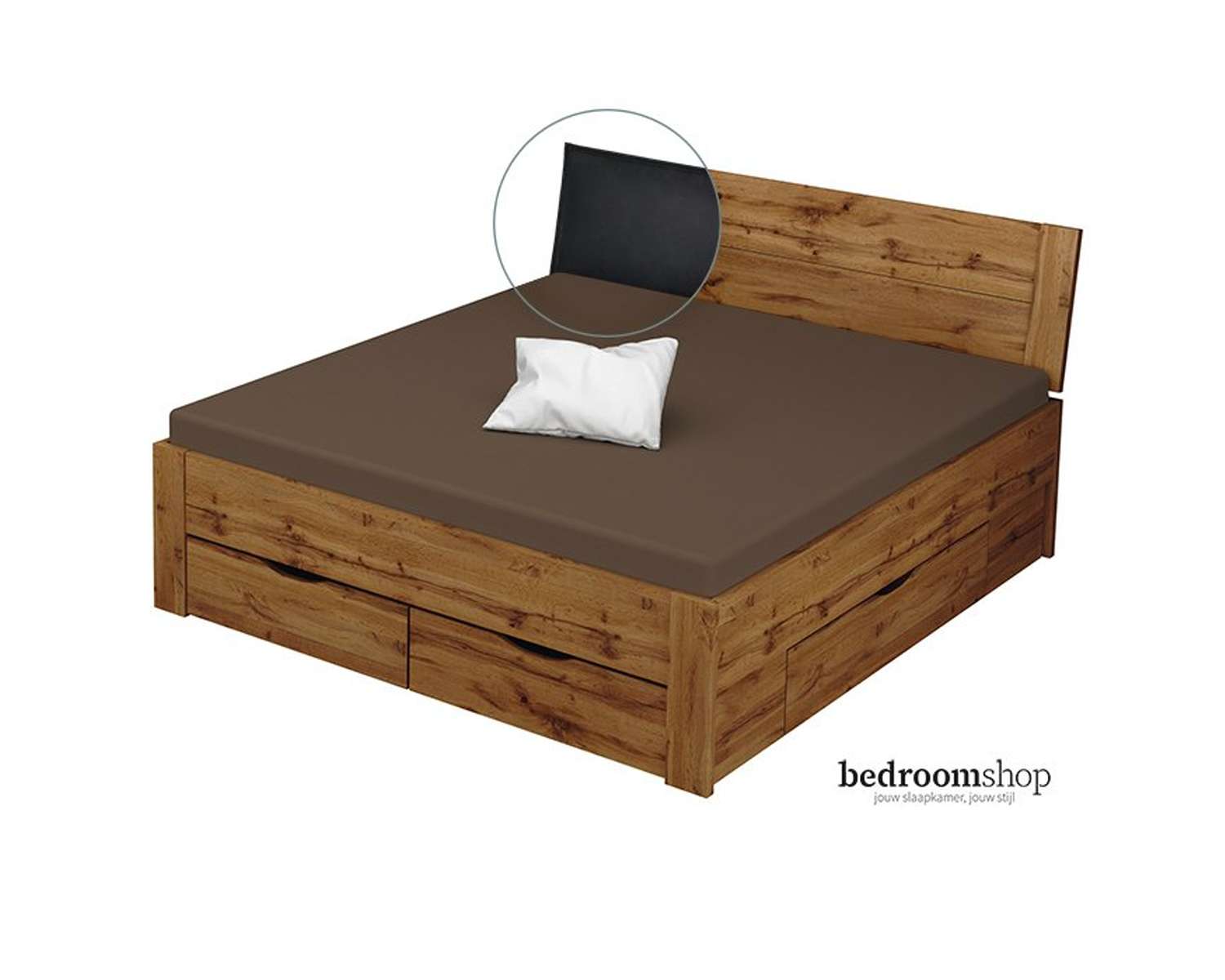 Wotan 180x200 met lades lederlook zwart Wotan 180x200 met lades lederlook zwart