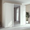 Kledingkast wit met spiegel 223 hoog