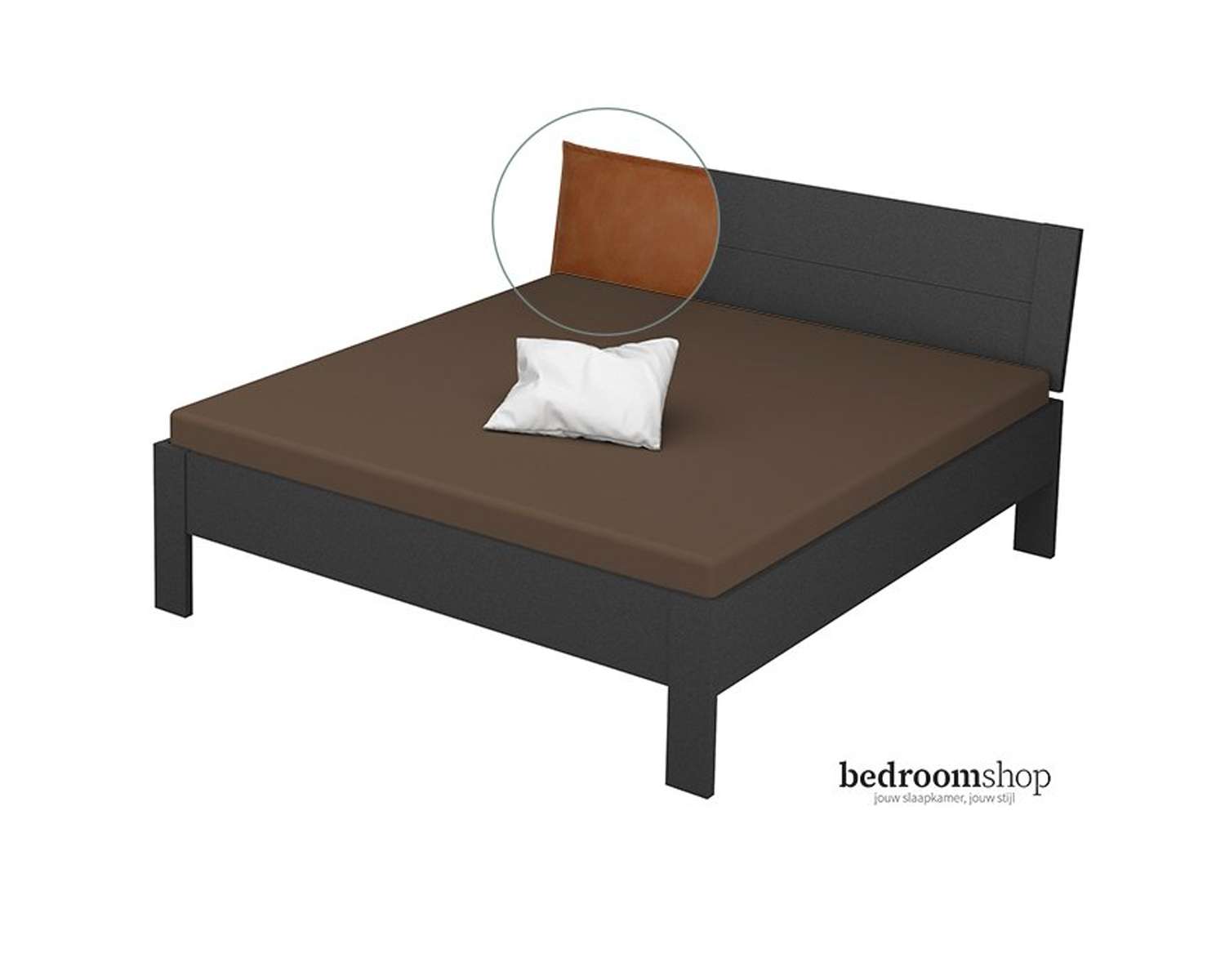 Grijs metallic 180x200 lederlook camel Grijs metallic 180x200 lederlook camel
