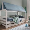 Kinderbed huis met lades