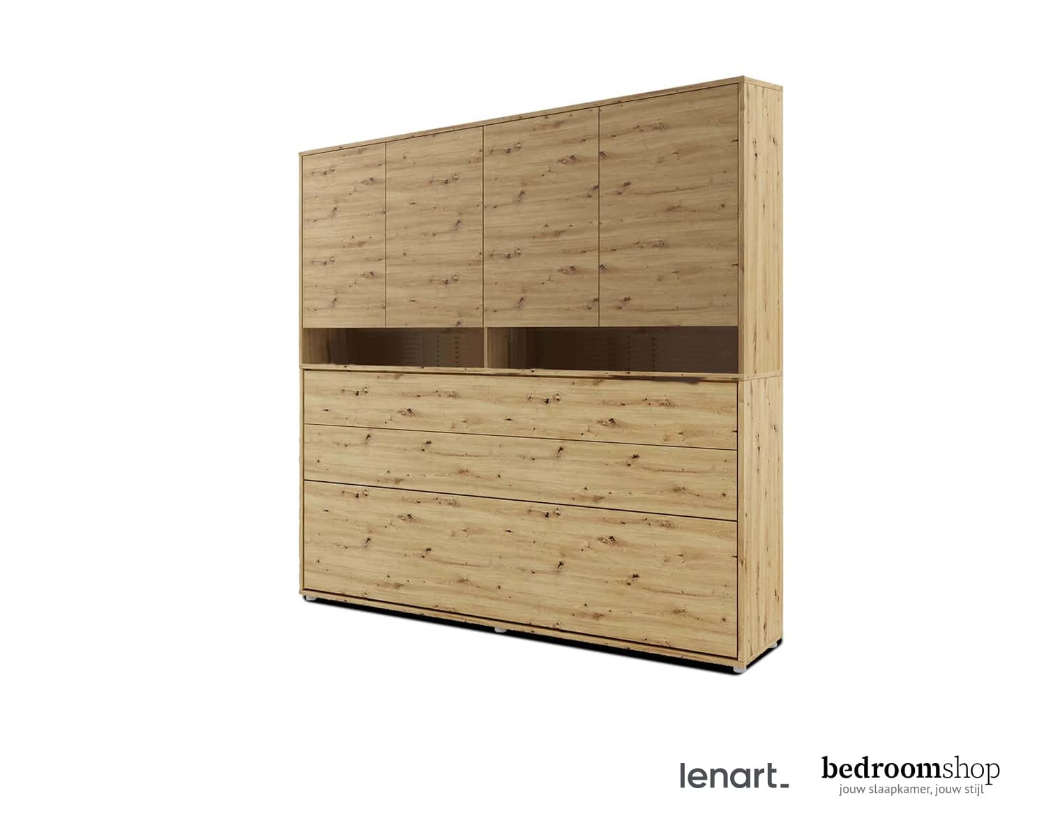 1-persoons opklapbed imitatie eiken SmartSpace