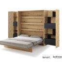 Opklapbed houtlook bedkasten
