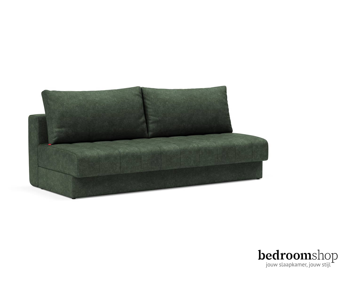 Groene bedbank zonder opslagruimte