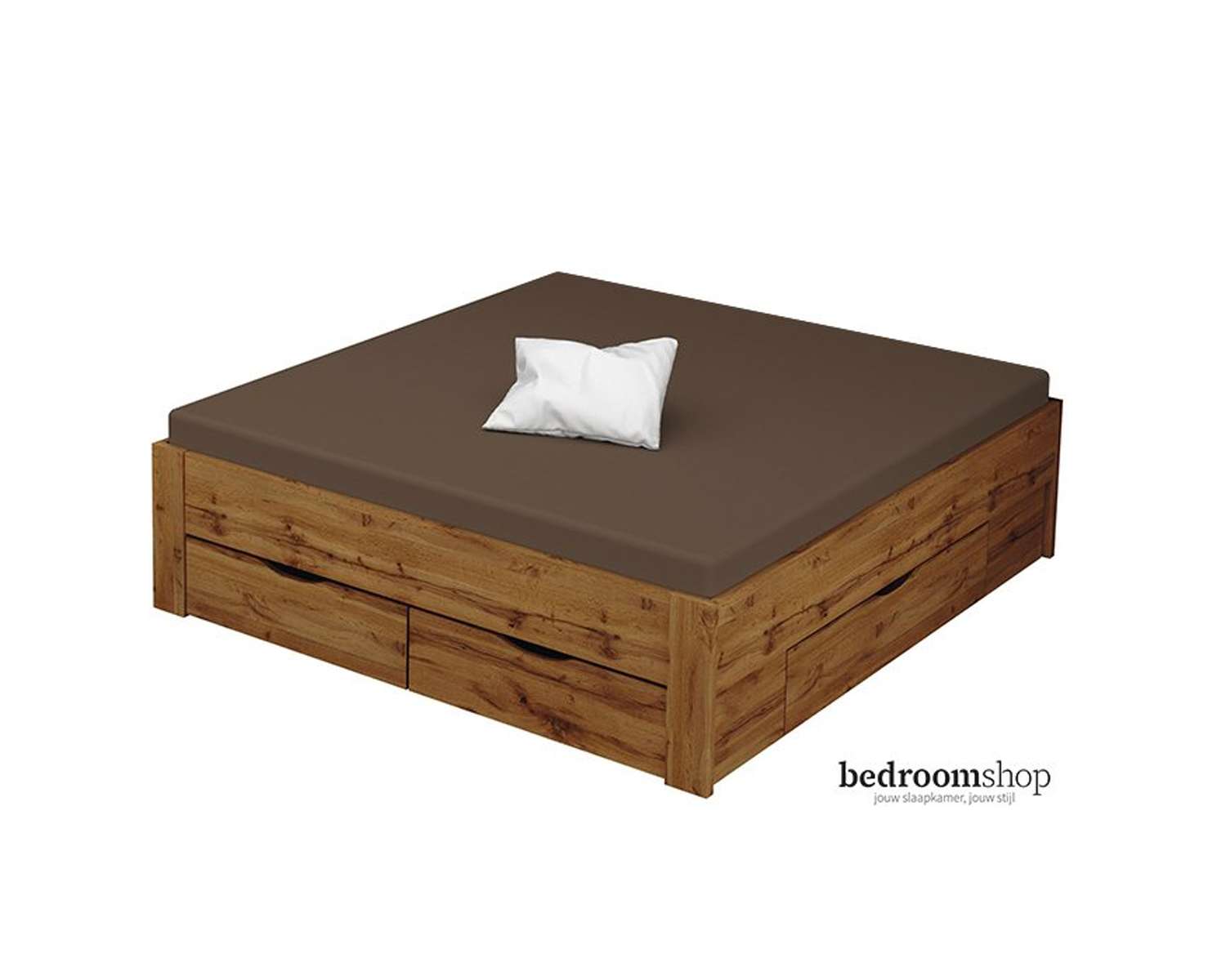 wotan eiken bed 180x200 met lades wotan eiken bed 180x200 met lades