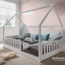 Vloerbed met huis opzet wit