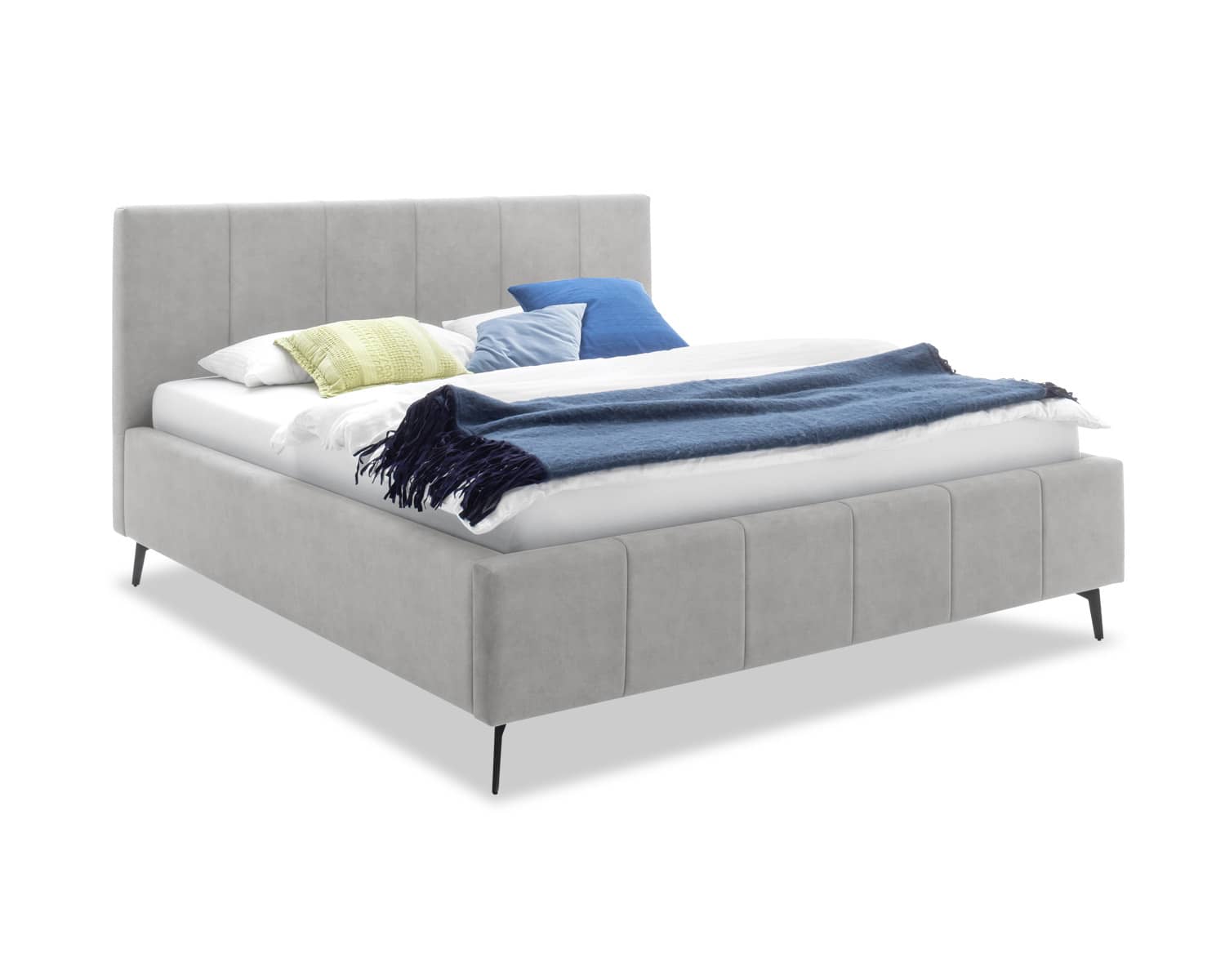 Stoffen bed lichtgrijs