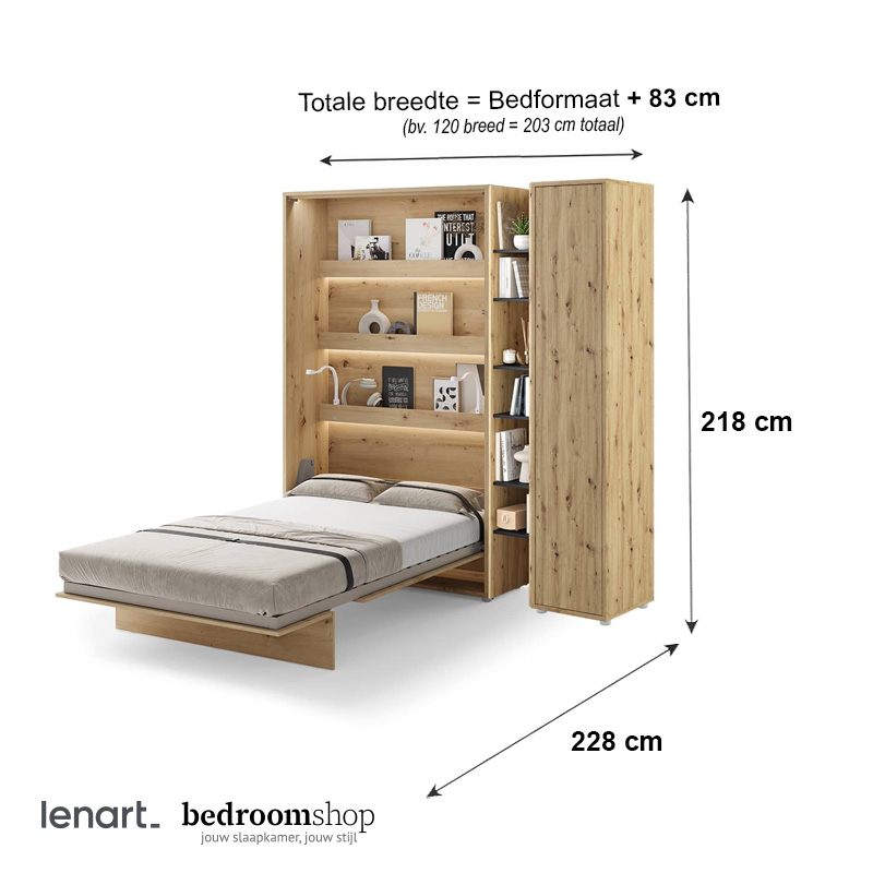 Opklapbed twijfelaar verticaal