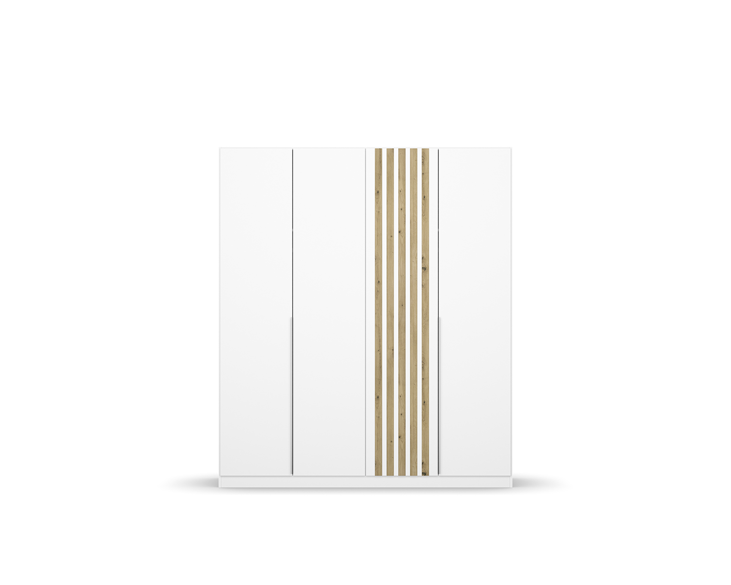 Moderne witte kledingkast met lamellen Moderne witte kledingkast met lamellen