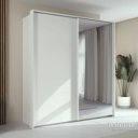 Witte kast met sierlijst en spiegel