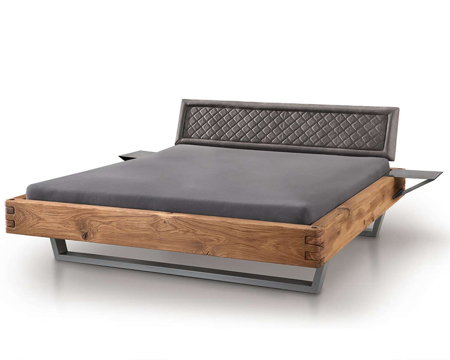 Tweetandsverbinding houten bed eiken Tweetandsverbinding houten bed eiken