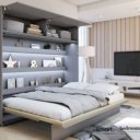 Opklapbed grijs 160x200