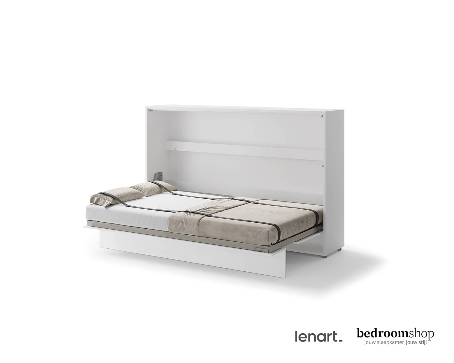 Wit opklapbed twijfelaar 120 breed