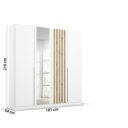 Draaideurkast Lamelle 181cm breed met spiegel