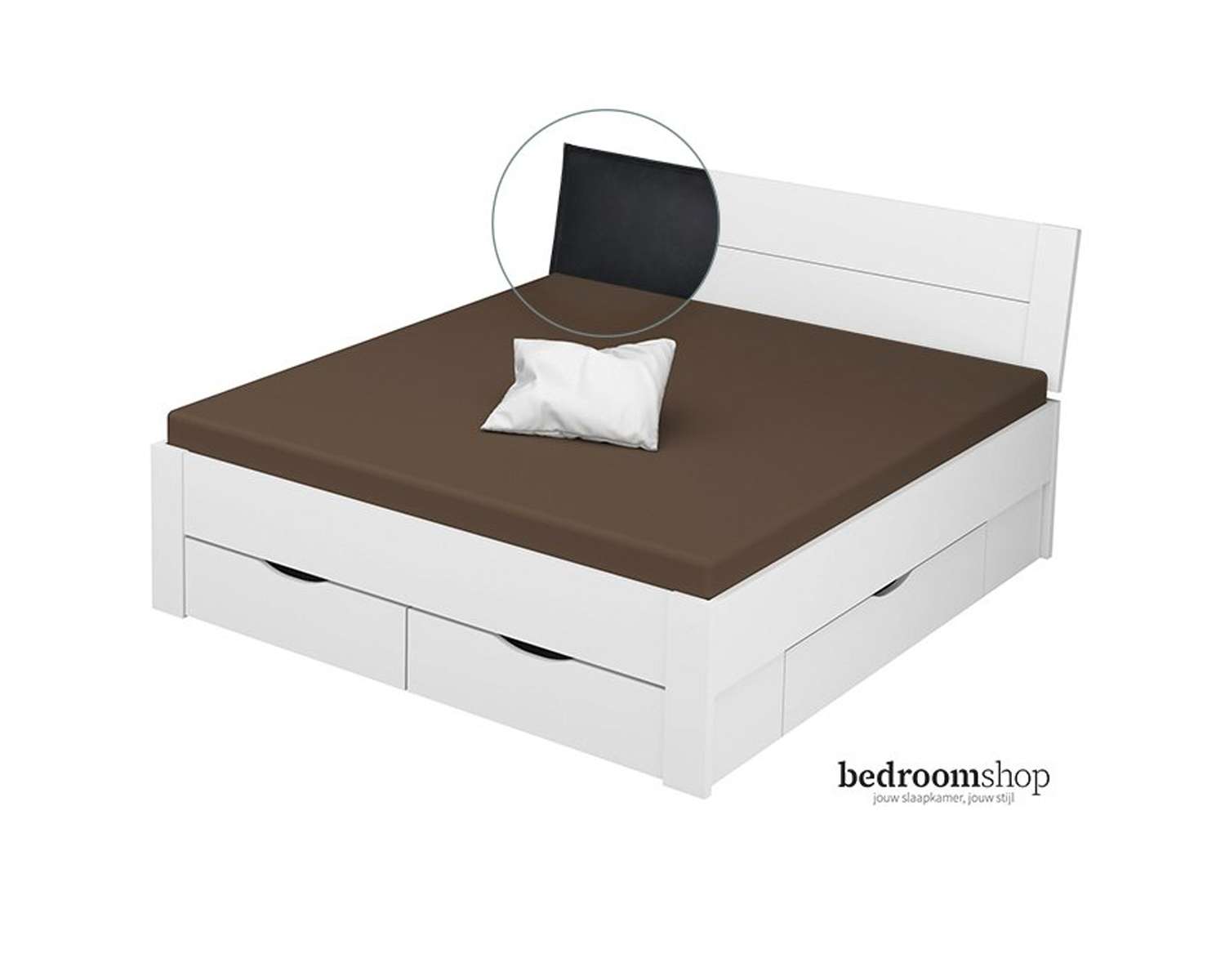Alpinewit 180x200 met lades lederlook zwart Alpinewit 180x200 met lades lederlook zwart