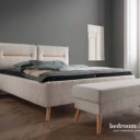 Stoffen bed 180x220 met bedbank