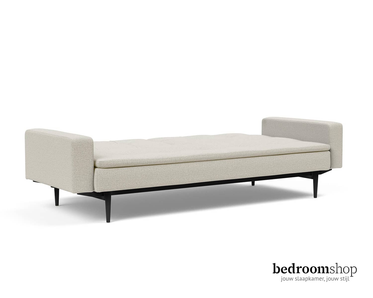 slaapbank beige met leuningen