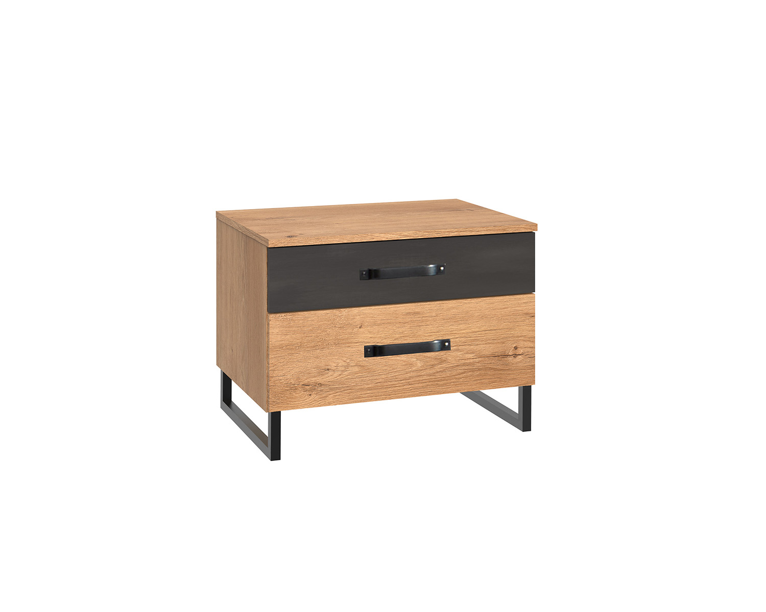 Industrieel nachtkastje 2 laden