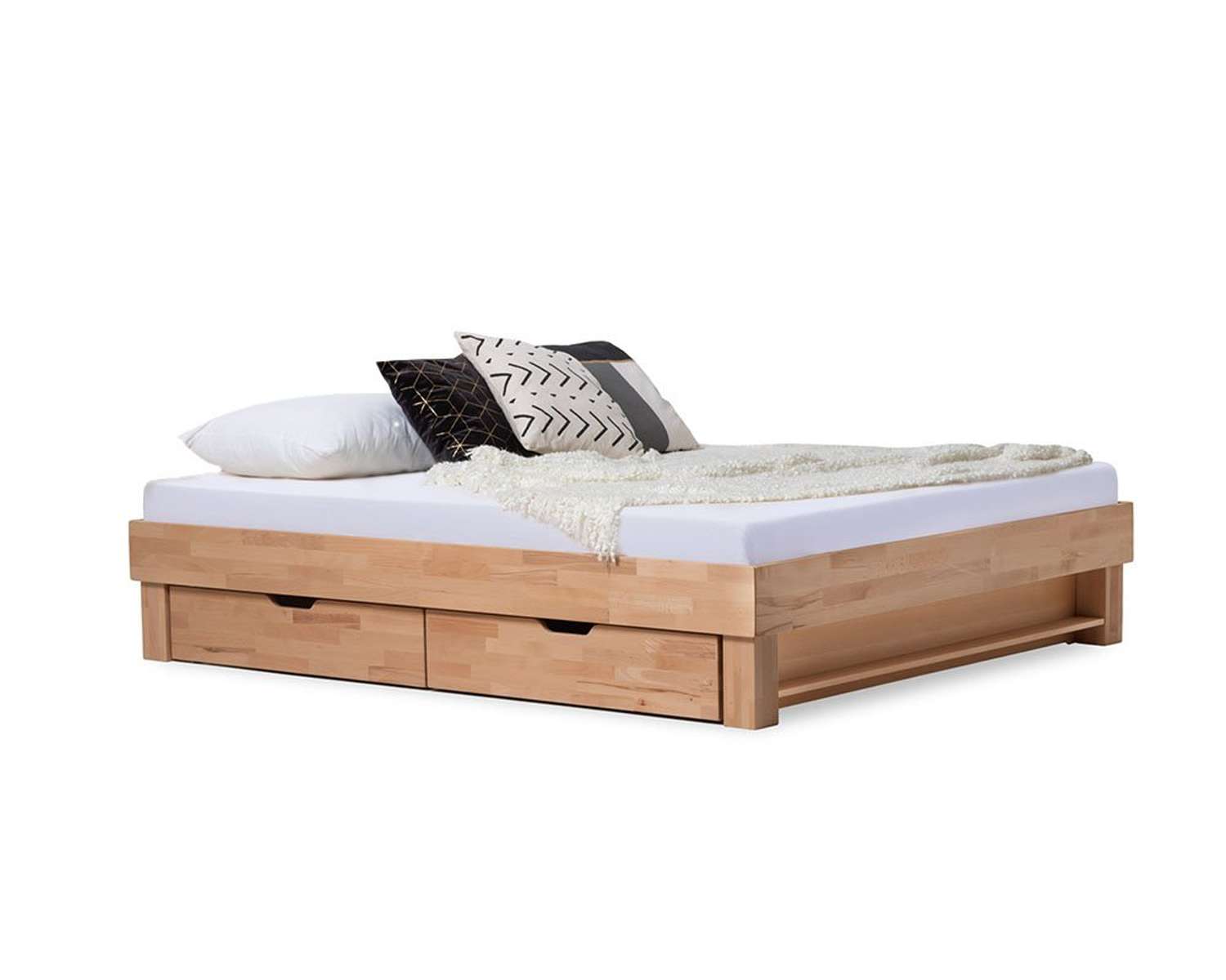 Tweepersoons houten bed Kreta met boekenplank en opbergladen geen hb Tweepersoons houten bed Kreta met boekenplank en opbergladen geen hb