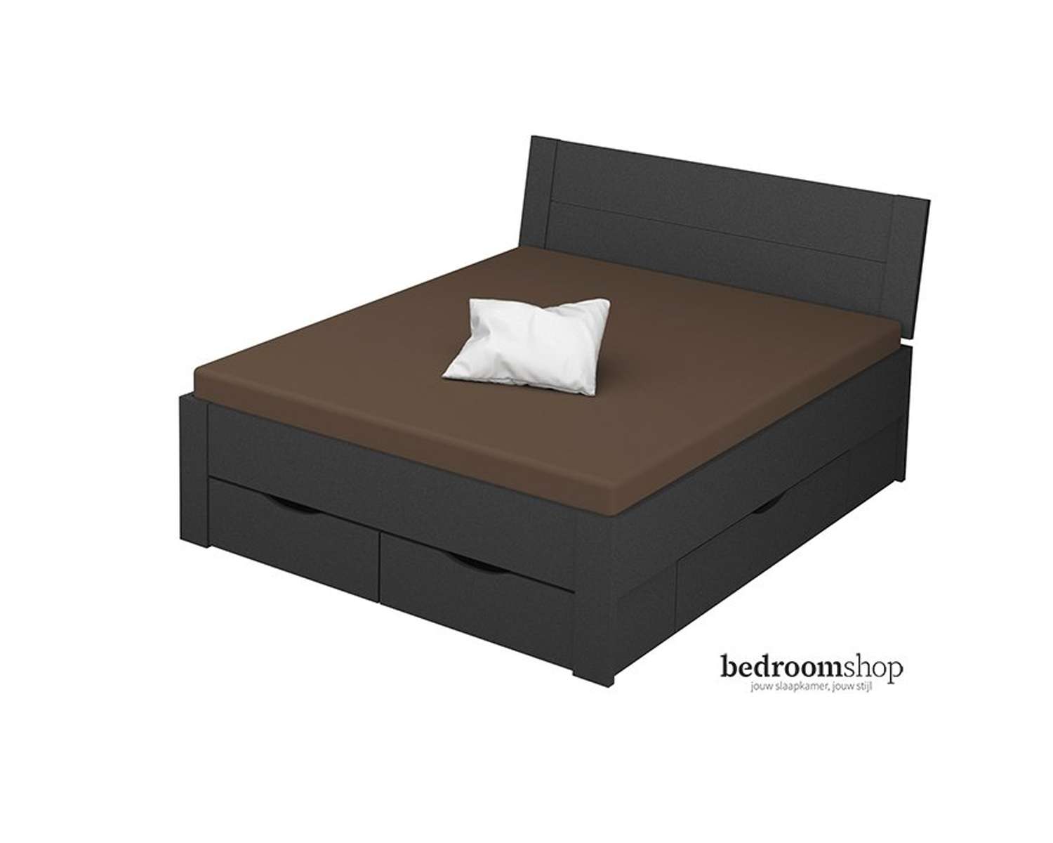 grijs bed 160x200 met hoofdbord en lades grijs bed 160x200 met hoofdbord en lades