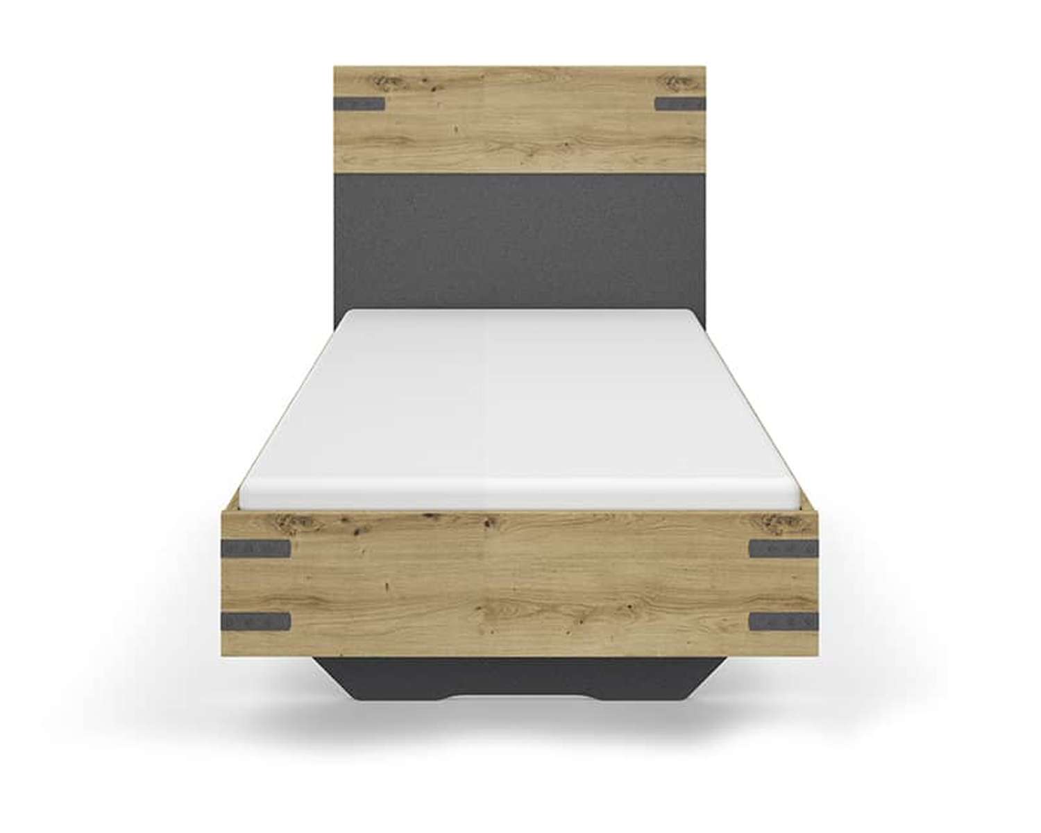 Eenpersoons bed met industrieel uiterlijk Eenpersoons bed met industrieel uiterlijk