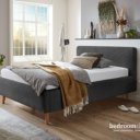 Antraciet bed 180x200 ribbelstof