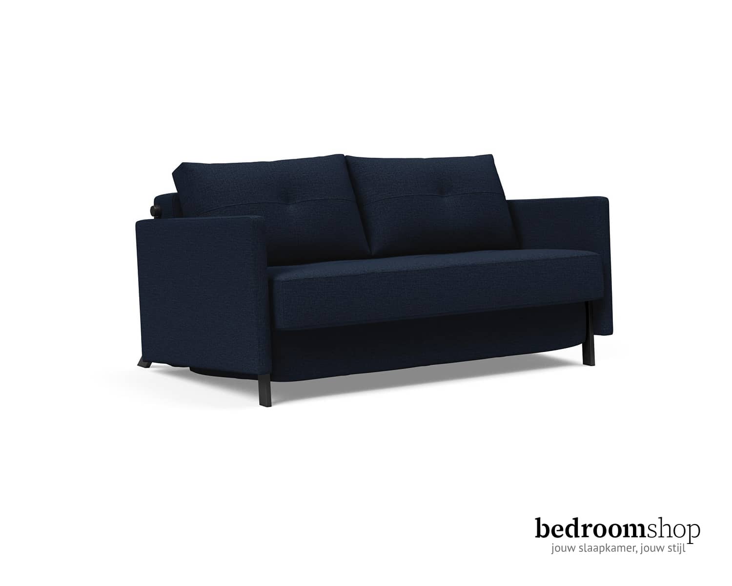 Blauwe slaapbank 165