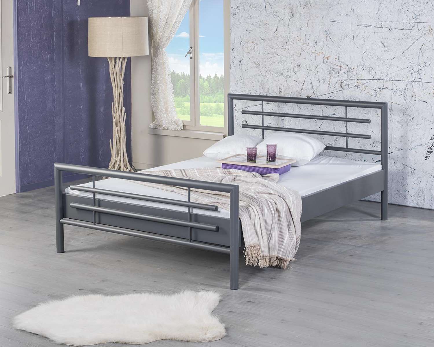 Metalen bed Turijn in antraciet kleur Metalen bed Turijn in antraciet kleur