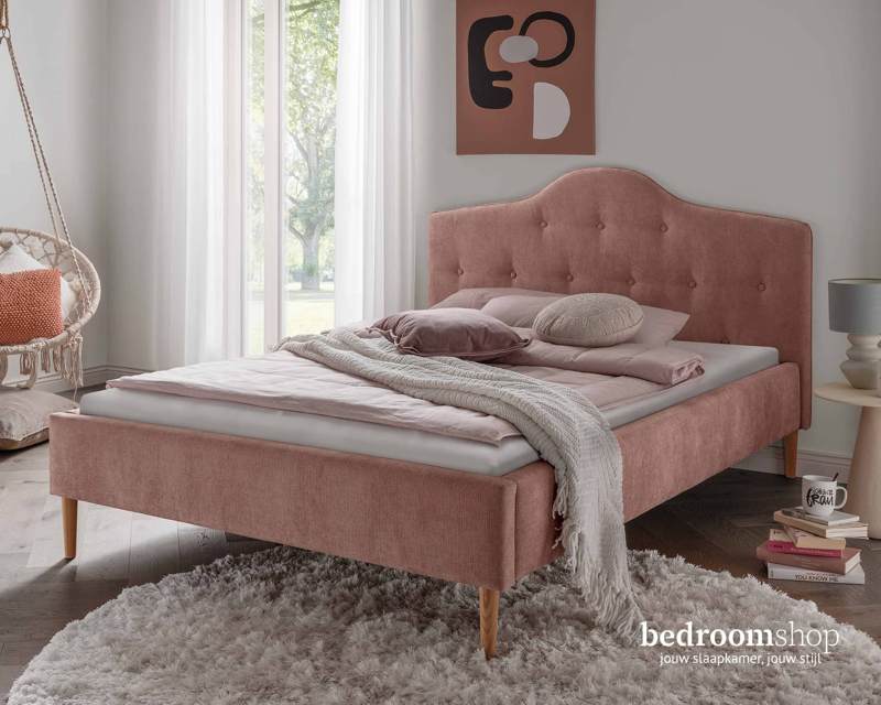 Eenpersoonsbed oud roze 90x200 of 120x200