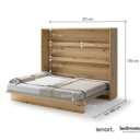 Opklapbed 160x200 afmetingen imitatie eiken