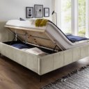 Beige stoffen bed