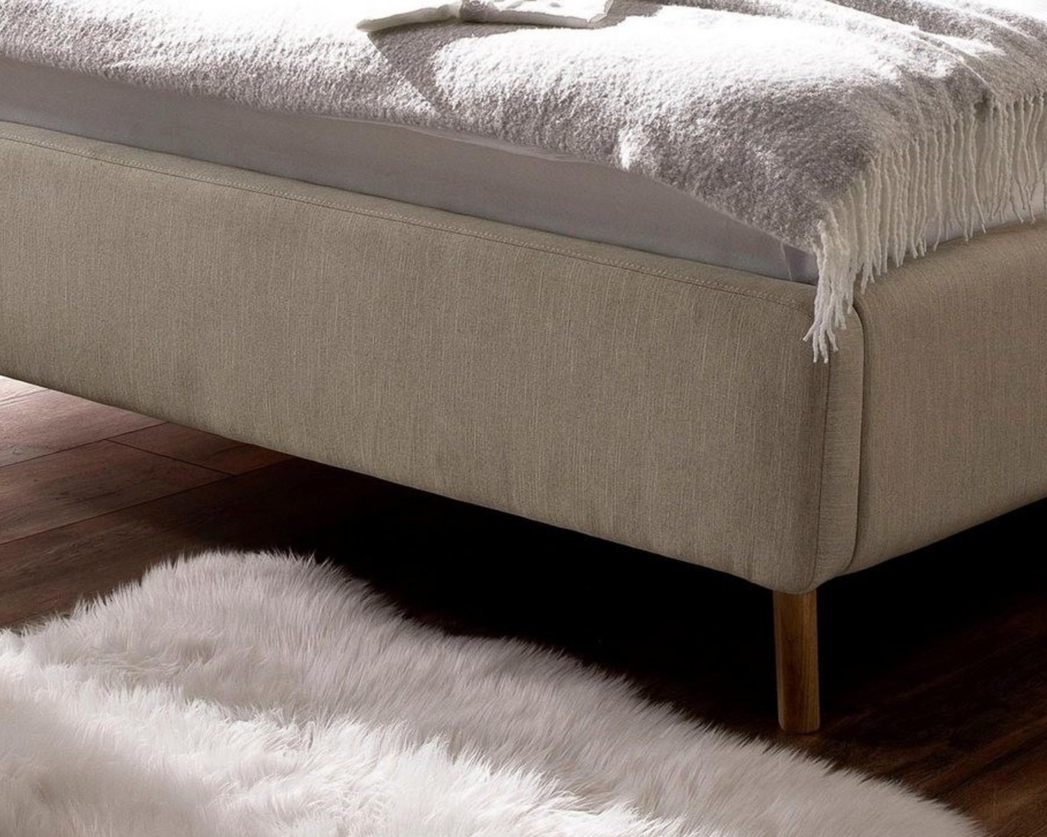Bed beige stof Bed beige stof