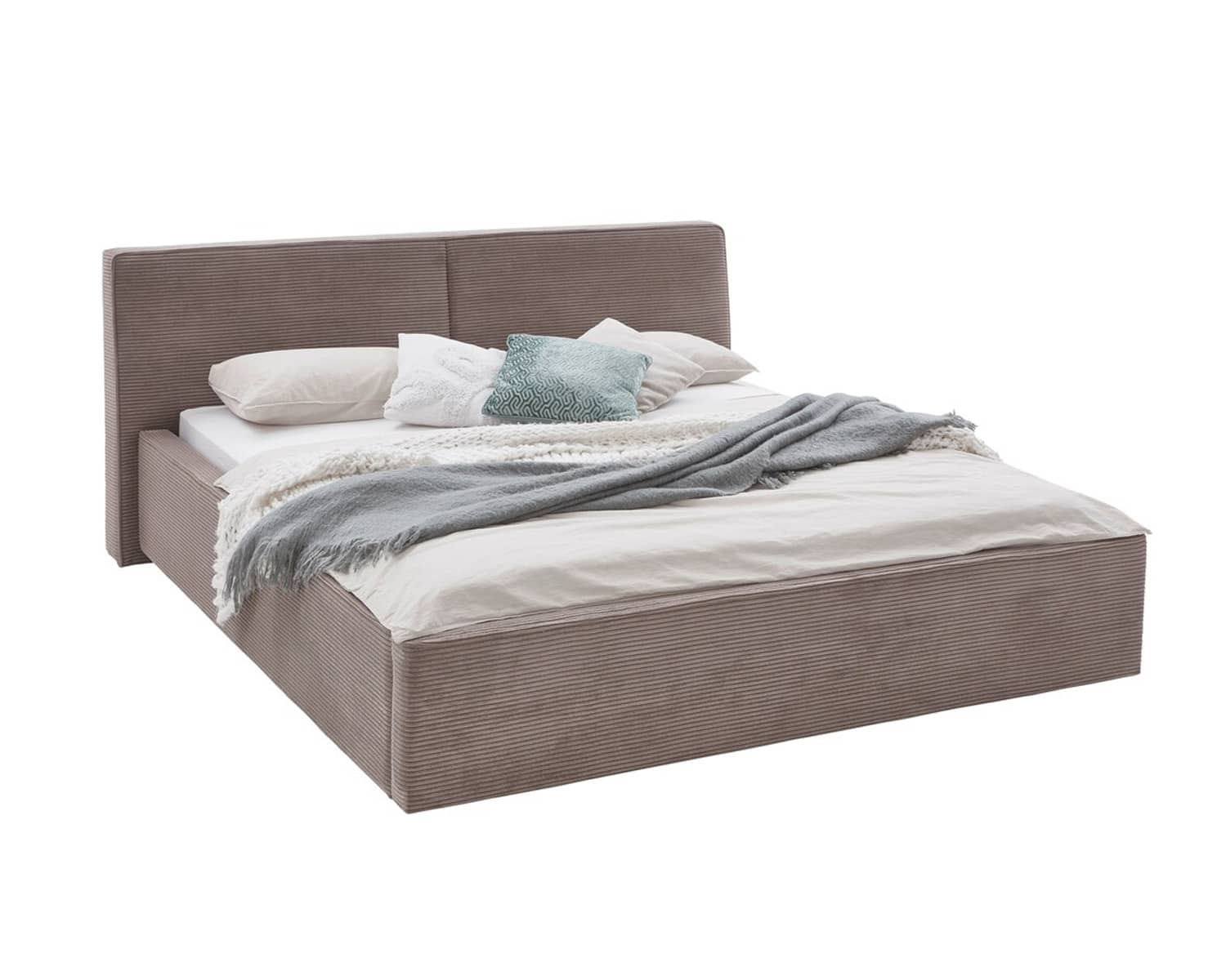 Stoffen tweepersoonsbed taupe Stoffen tweepersoonsbed taupe