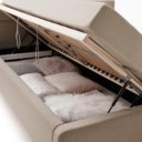 Beige bed met opbergruimte