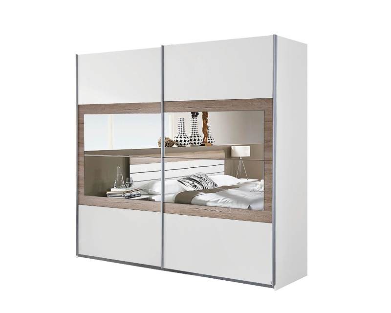 Santorini 226cm breed alpine wit met spiegels