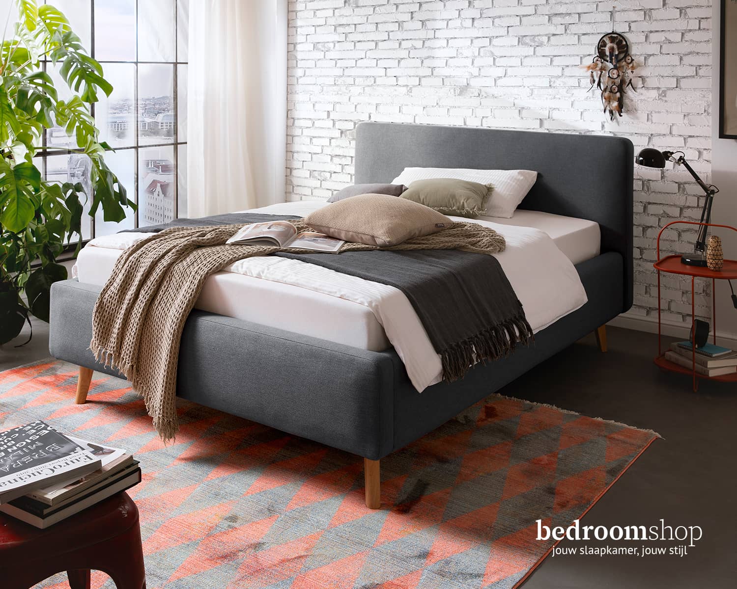 Antraciet glad 160x200 Antraciet glad 160x200