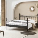 Metalen bed Catania in het zwart zilver patiné