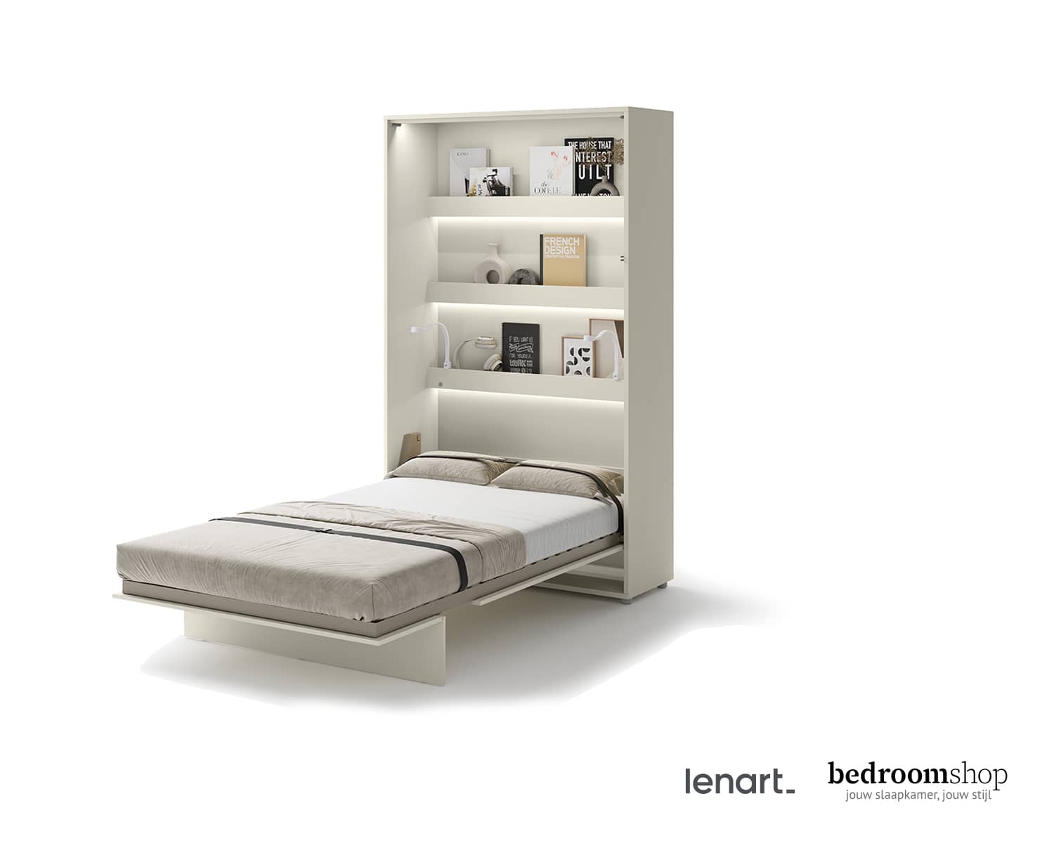 Opklapbed cashmere 120 cm breed