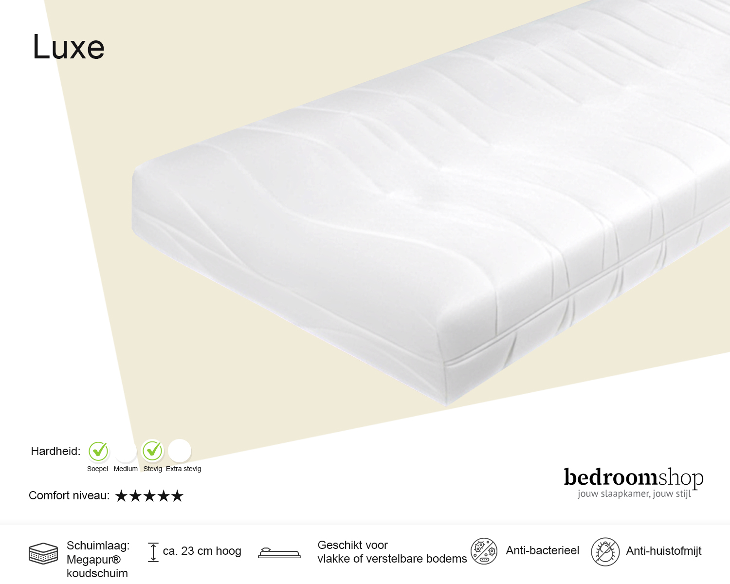 Luxe pocketveermatras met koudschuim Luxe pocketveermatras met koudschuim