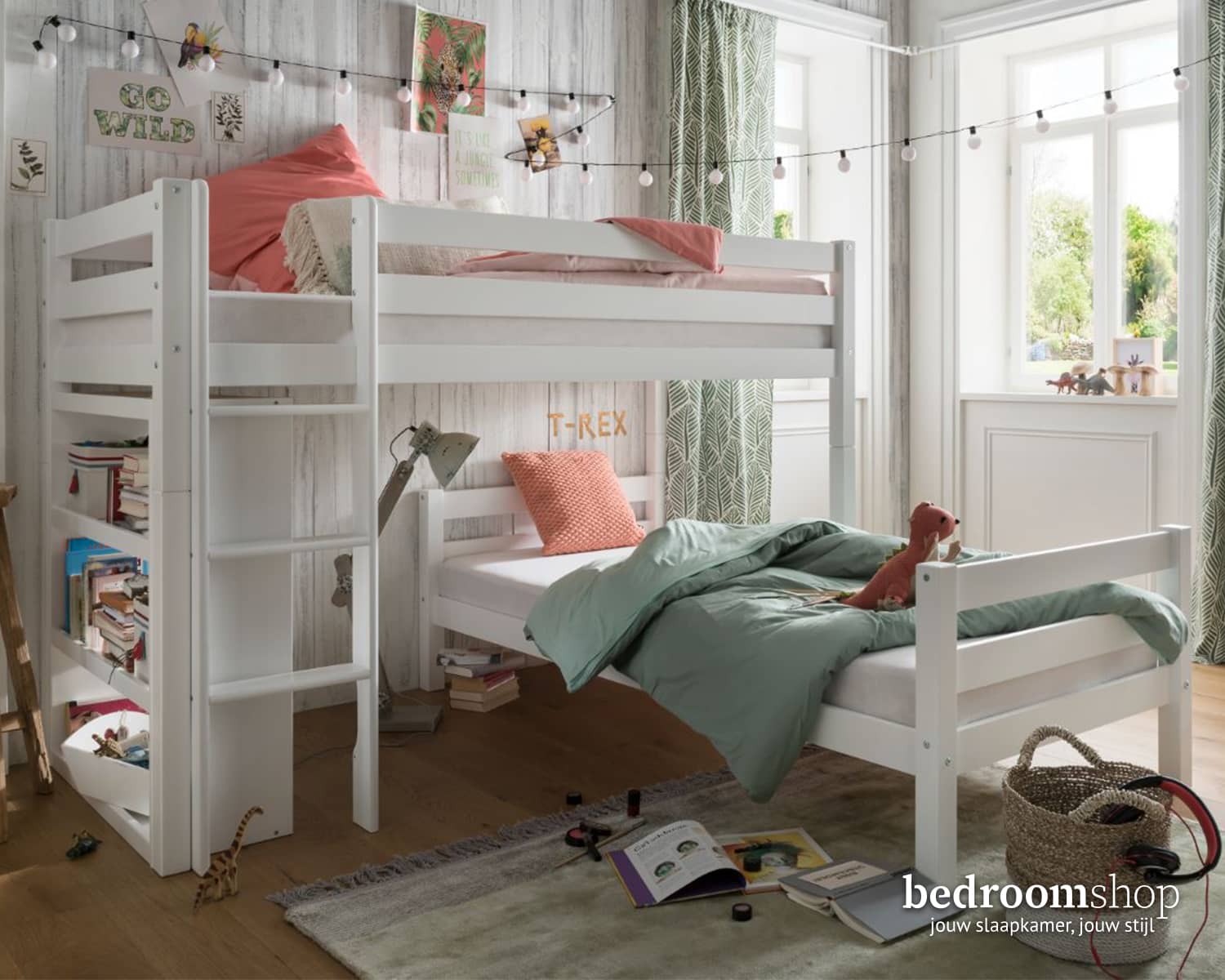 Hoogslaper en bed Hoogslaper en bed