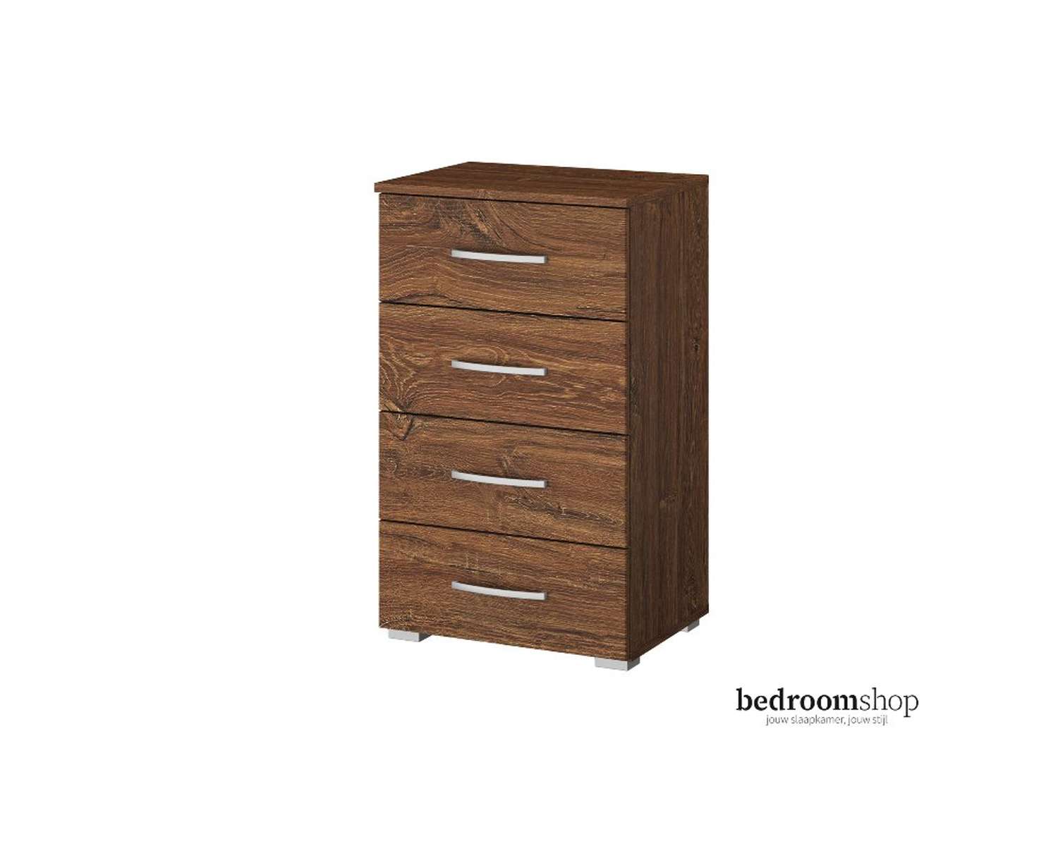 Kern eiken ladekast met vier lades Kern eiken ladekast met vier lades