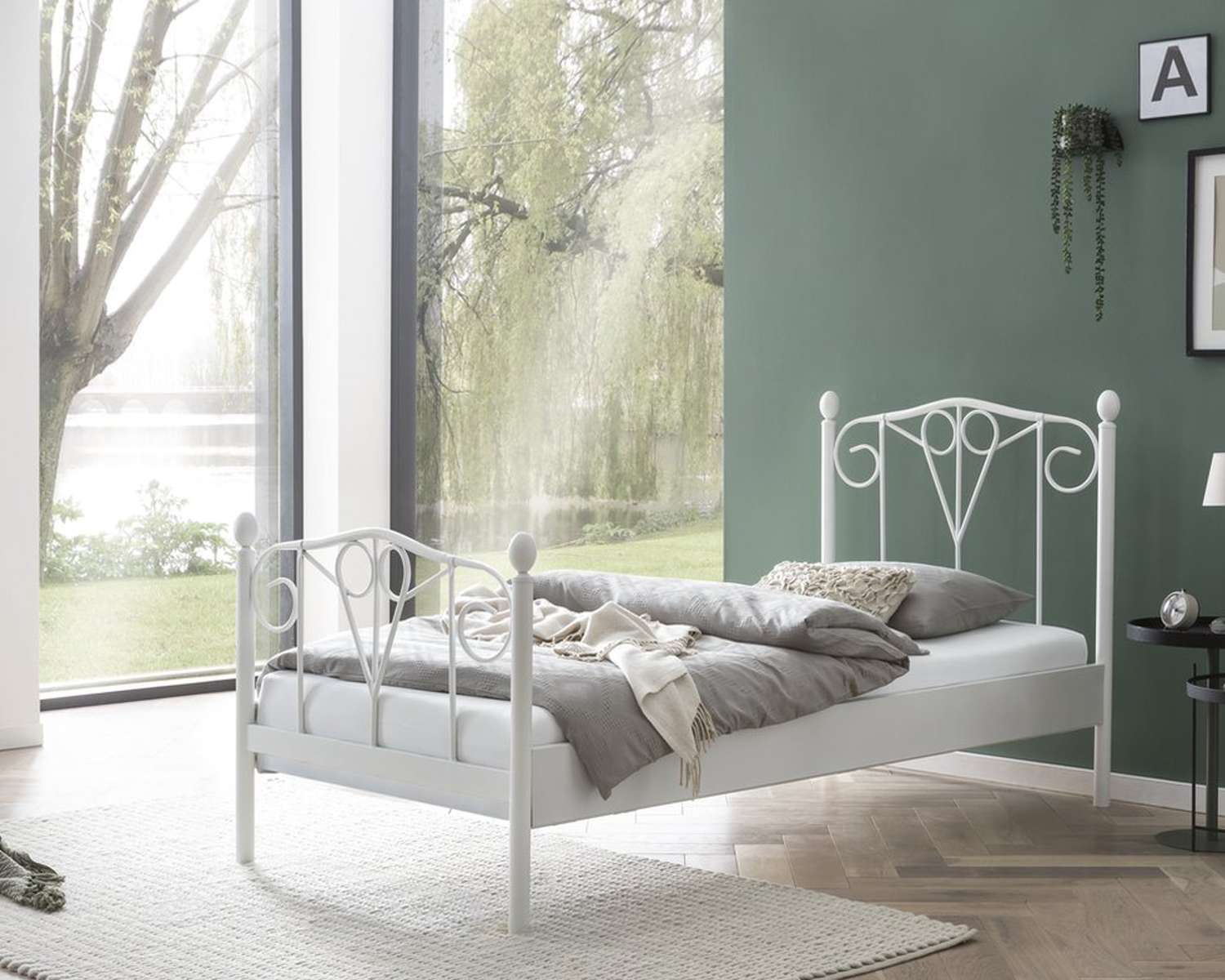 Wit eenpersoonsbed 90x200 of 90x210 Wit eenpersoonsbed 90x200 of 90x210