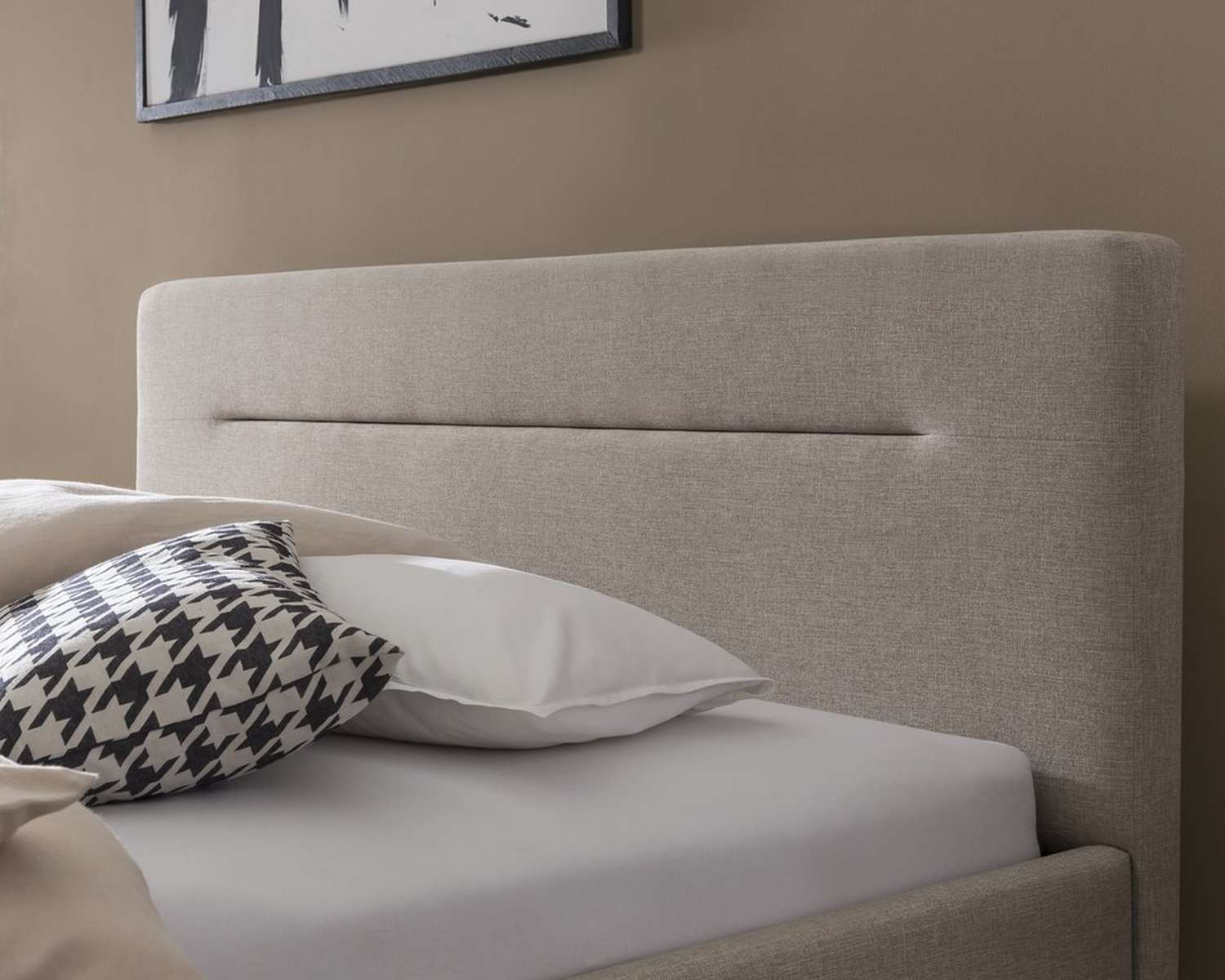 Detail hoofdbord boxspring lookbed Genua Detail hoofdbord boxspring lookbed Genua