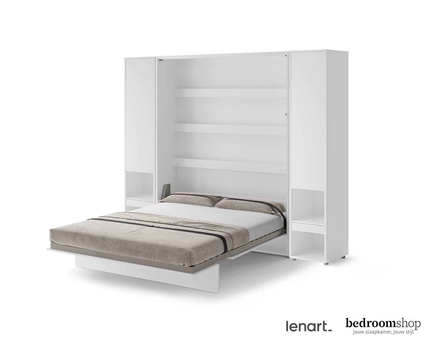 Wit opklapbedset luxe 160x200