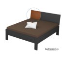 Grijs metallic 160x200 lederlook camel