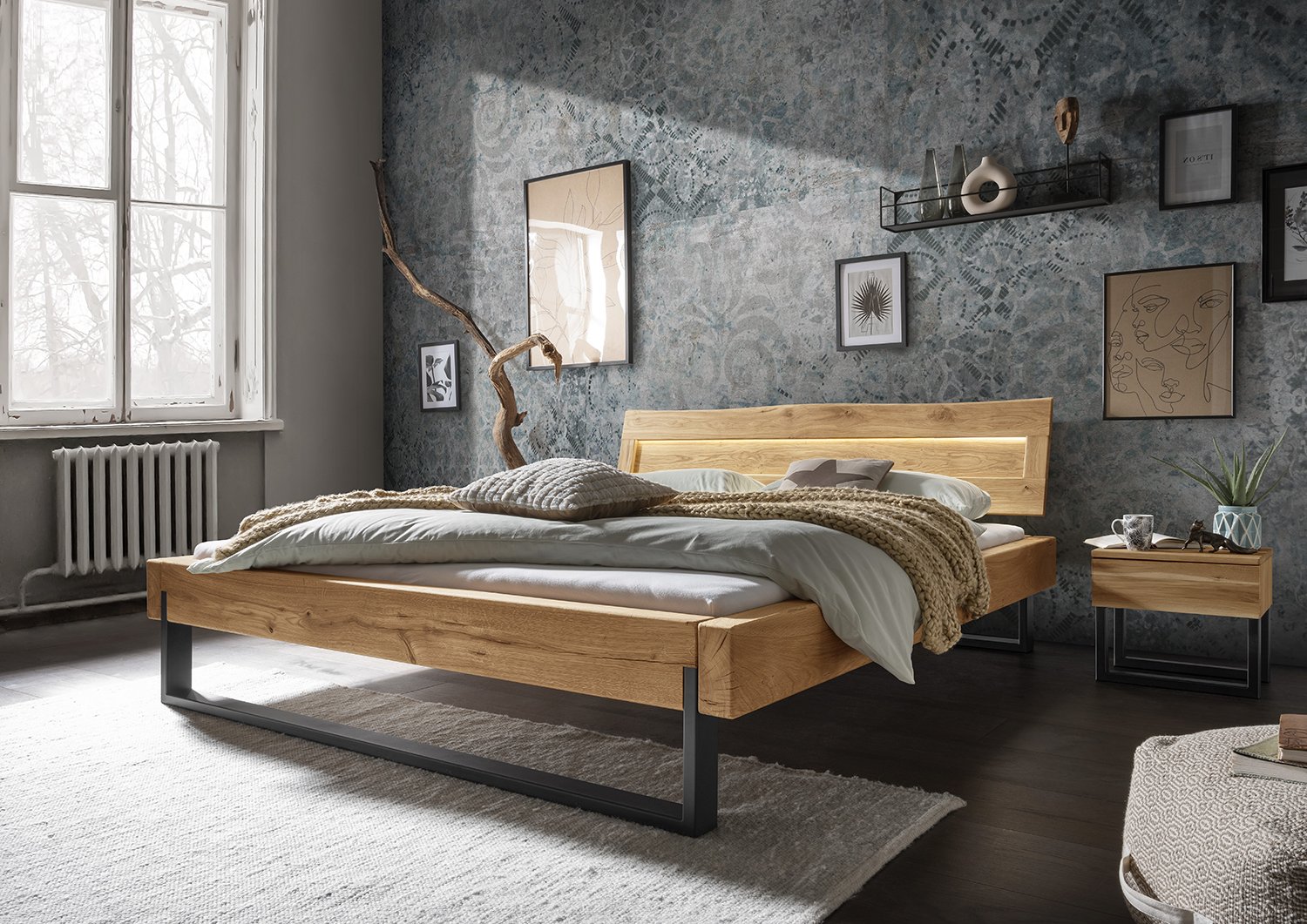Houten balkenbed Branton