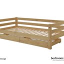 Kinderbed hout met twee lades en uitvalbeveiligin (achter)
