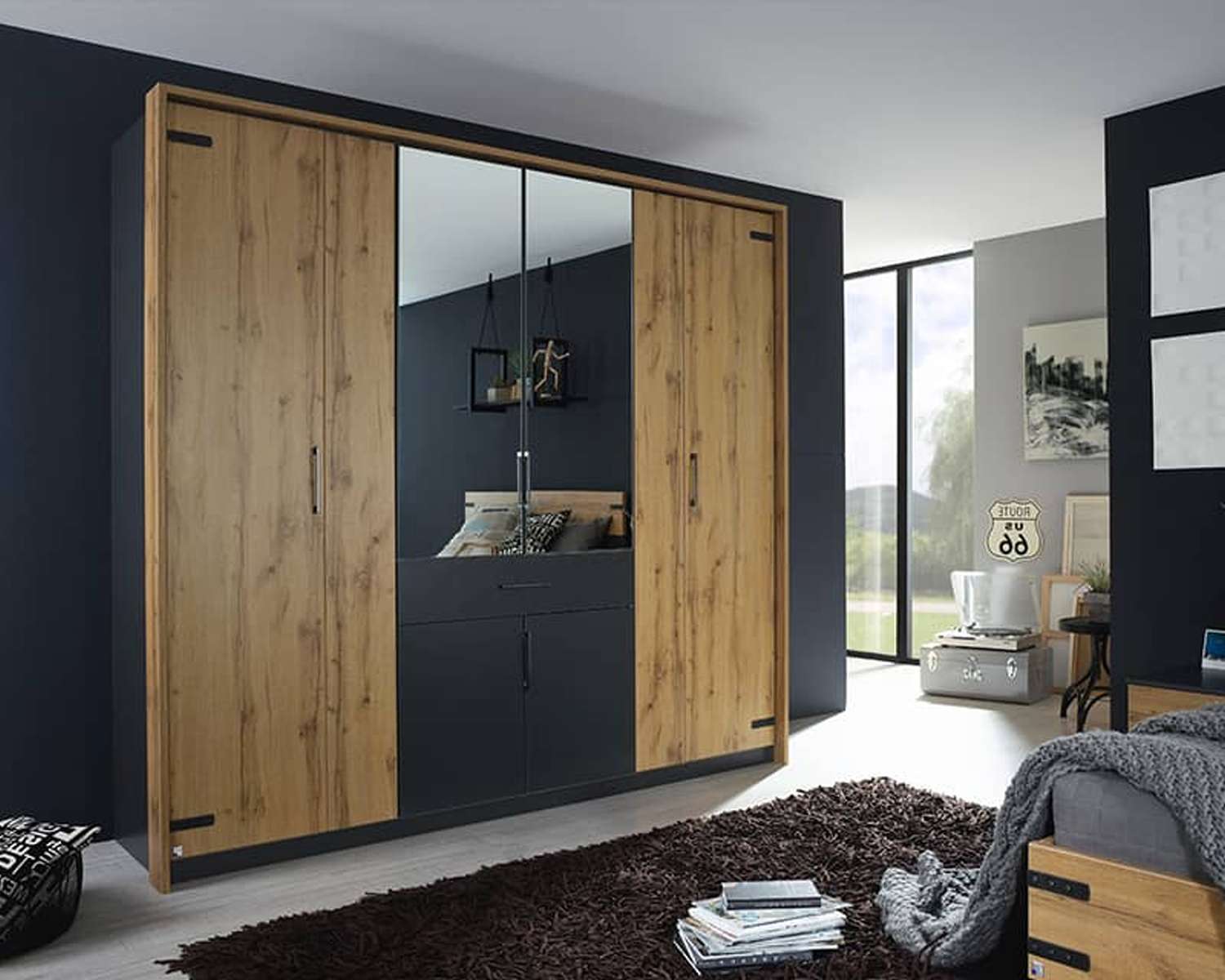 Kledingkast hout 230 cm breed